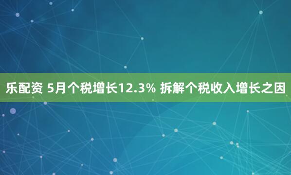 乐配资 5月个税增长12.3% 拆解个税收入增长之因